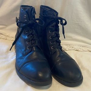 Clarks Black Leather Boots, Size 10.